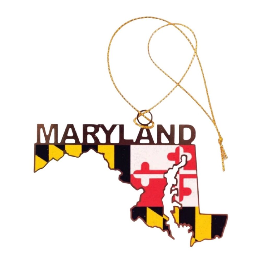 Maryland State Named Metal Holiday Tree Ornament NEW Fast Ship